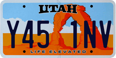 UT license plate Y451NV