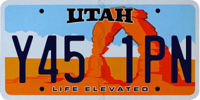 UT license plate Y451PN