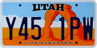 UT license plate Y451PW