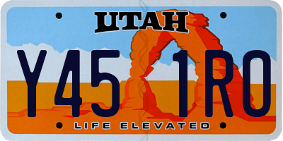 UT license plate Y451RO