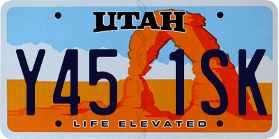 UT license plate Y451SK