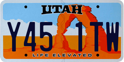 UT license plate Y451TW