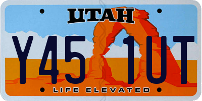 UT license plate Y451UT
