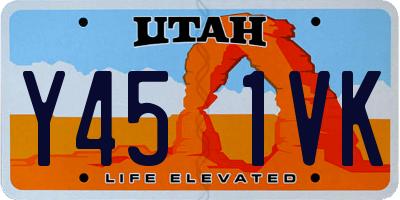 UT license plate Y451VK