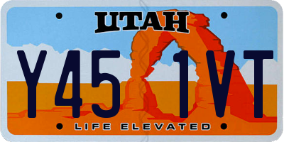 UT license plate Y451VT