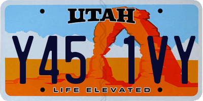 UT license plate Y451VY