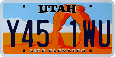UT license plate Y451WU