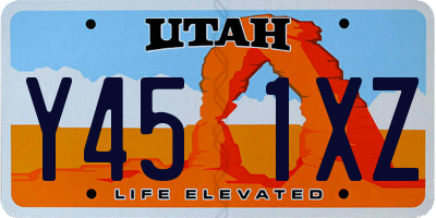 UT license plate Y451XZ