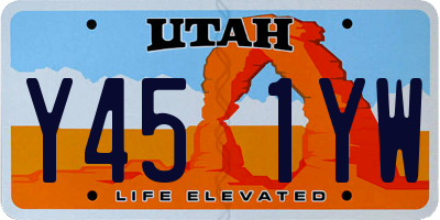 UT license plate Y451YW