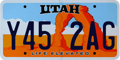 UT license plate Y452AG