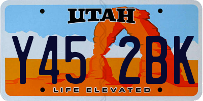 UT license plate Y452BK