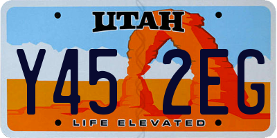 UT license plate Y452EG