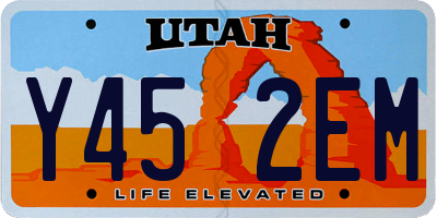 UT license plate Y452EM