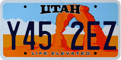 UT license plate Y452EZ