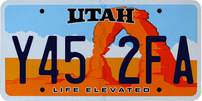 UT license plate Y452FA