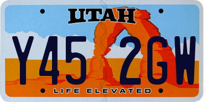 UT license plate Y452GW