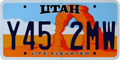 UT license plate Y452MW