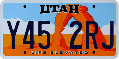 UT license plate Y452RJ