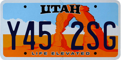 UT license plate Y452SG