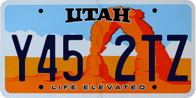 UT license plate Y452TZ