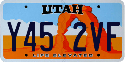 UT license plate Y452VF