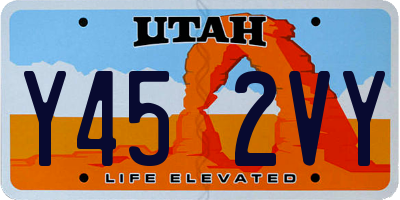 UT license plate Y452VY