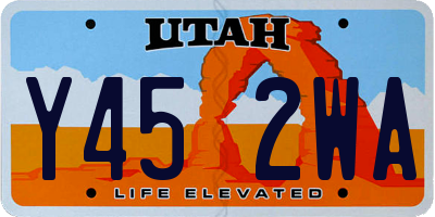 UT license plate Y452WA