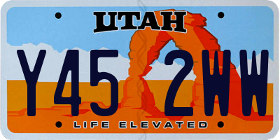 UT license plate Y452WW