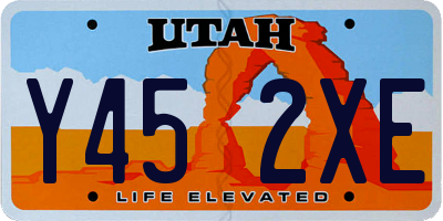 UT license plate Y452XE