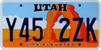 UT license plate Y452ZK