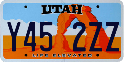 UT license plate Y452ZZ