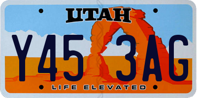 UT license plate Y453AG