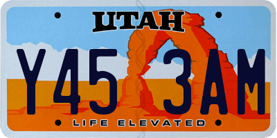 UT license plate Y453AM