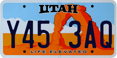 UT license plate Y453AQ
