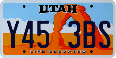 UT license plate Y453BS