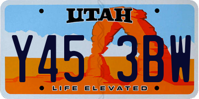 UT license plate Y453BW