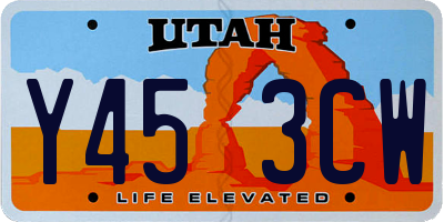 UT license plate Y453CW