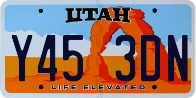 UT license plate Y453DN