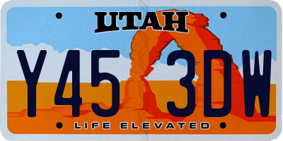UT license plate Y453DW