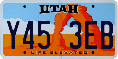 UT license plate Y453EB