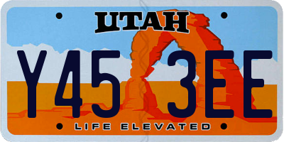 UT license plate Y453EE