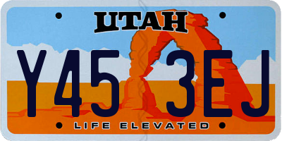 UT license plate Y453EJ
