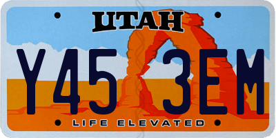 UT license plate Y453EM