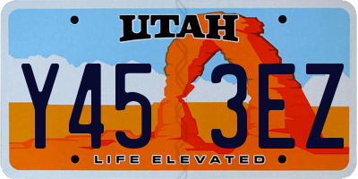 UT license plate Y453EZ