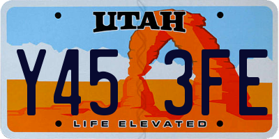 UT license plate Y453FE
