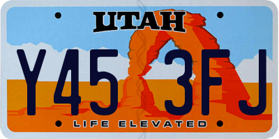 UT license plate Y453FJ