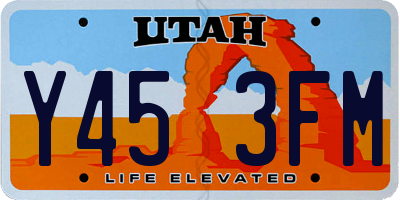 UT license plate Y453FM