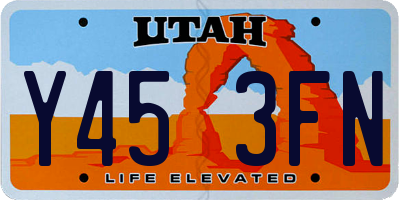 UT license plate Y453FN
