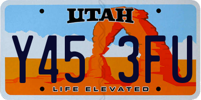 UT license plate Y453FU