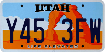 UT license plate Y453FW